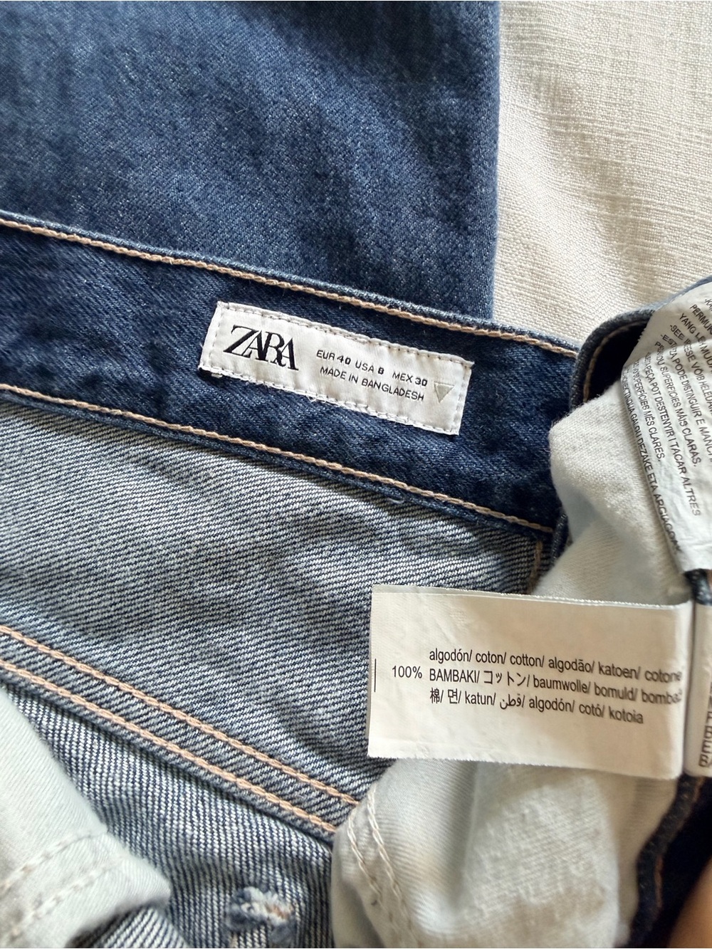 Zara TRF Turned Up Wide Leg Jeans dark wash size 8 /40 - Picture 9 of 9